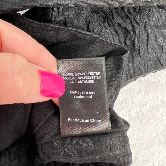 ASTR The Label Tassia Jacquard Puff Sleeve Tie Back Black Top SZ L NWT Romantic - Picture 12 of 14